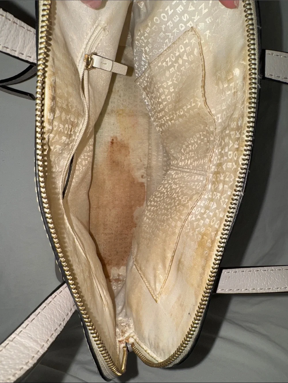 kate spade Two-Tone Dome Satchel in Cream and Taupe